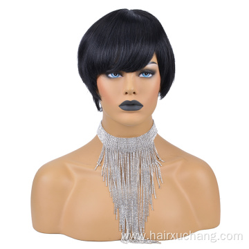 100% Human Hair Brazilian Short Pixie Cut Wigs